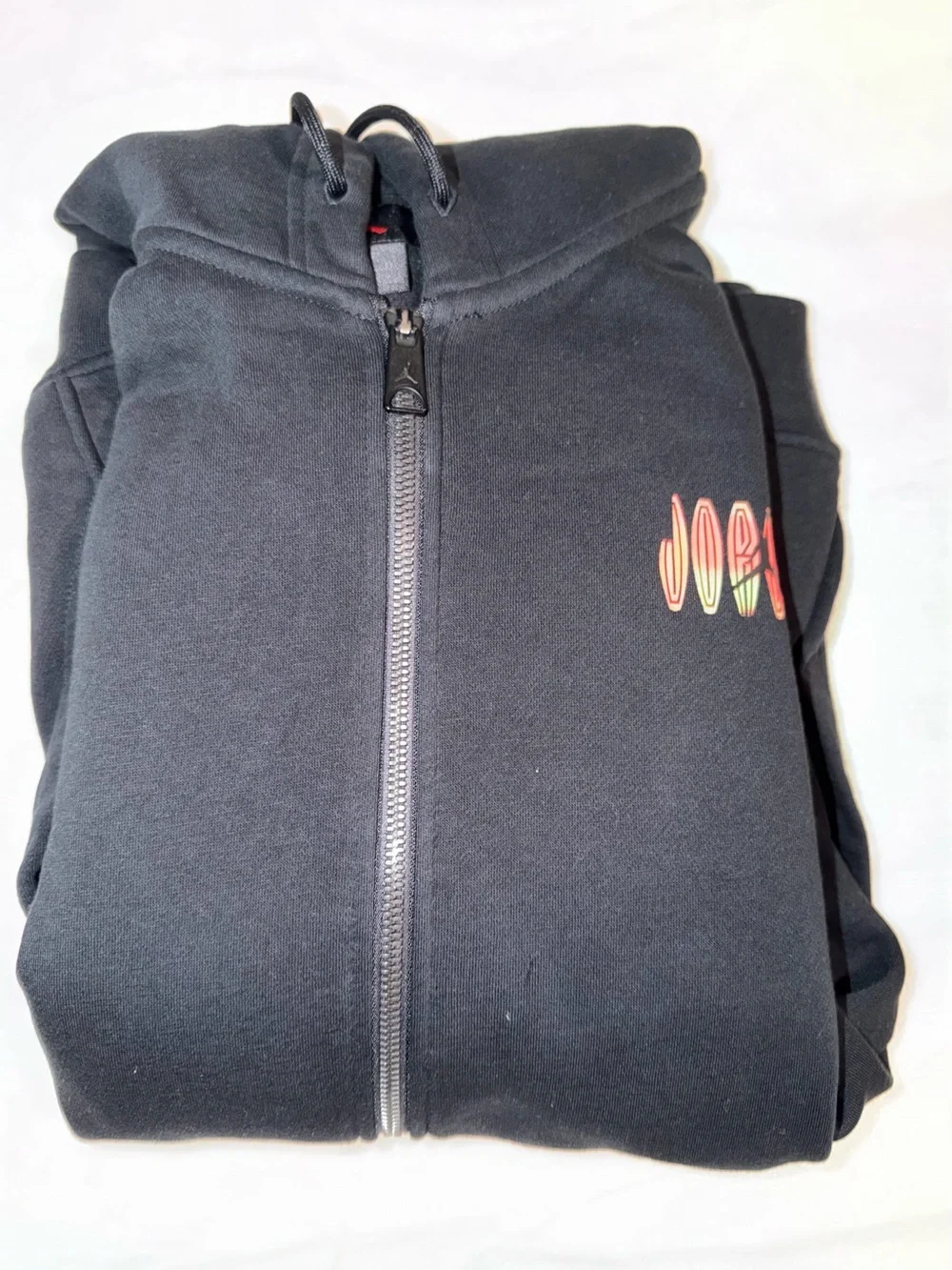 Jordan Black Full-Zip Hooded Jacket with Small Chest Graphic 2x